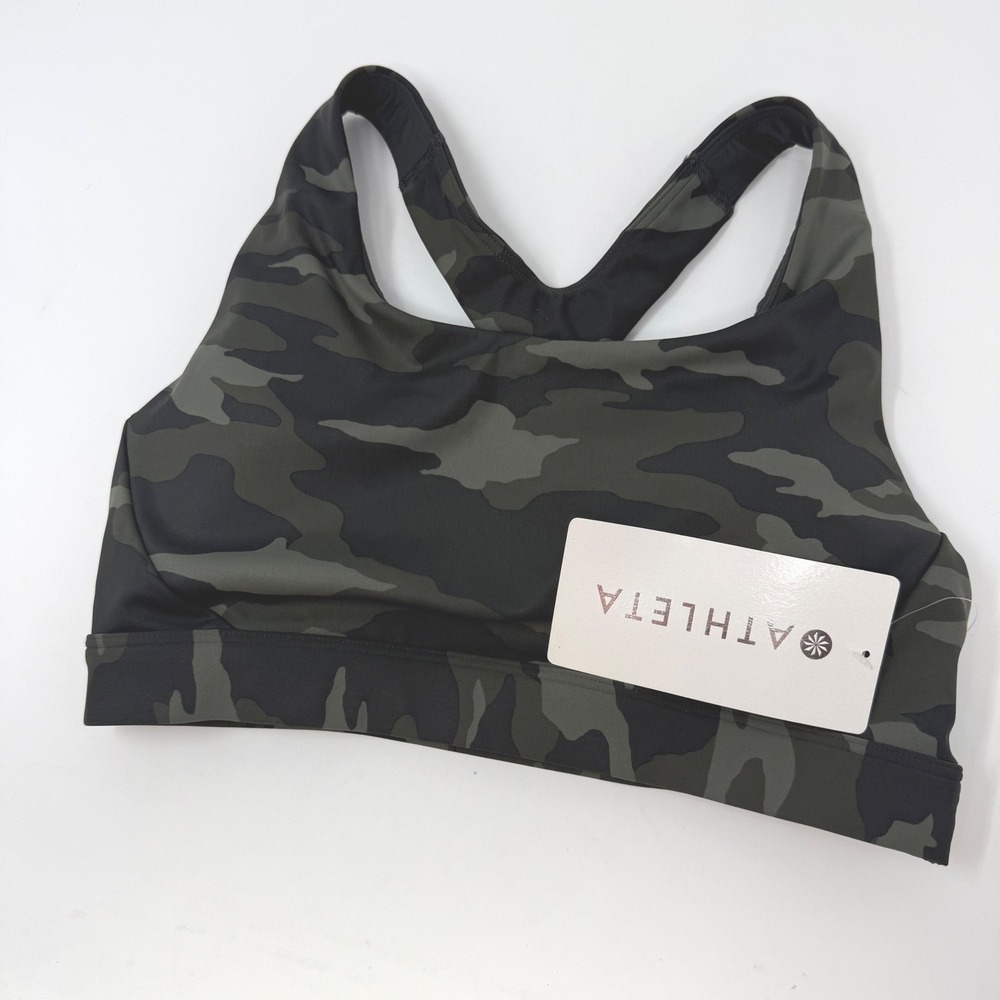 Athleta Women D-DD Ultimate Printed Bra Supersonic Camo Green Small NEW